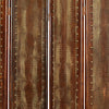 Wooden 4 Panel Floor Screen with Nailhead Trim Accents Brown BM26469