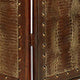 Wooden 4 Panel Floor Screen with Nailhead Trim Accents Brown BM26469