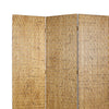 3 Panel Foldable Room Divider with Patterned Wood Panelling Gold BM26484