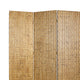 3 Panel Foldable Room Divider with Patterned Wood Panelling Gold BM26484