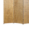 3 Panel Foldable Room Divider with Patterned Wood Panelling Gold BM26484