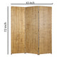 3 Panel Foldable Room Divider with Patterned Wood Panelling Gold BM26484