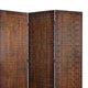 3 Panel Foldable Room Divider with Patterned Wood Panelling Brown BM26485