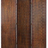 3 Panel Foldable Room Divider with Patterned Wood Panelling Brown BM26485