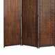 3 Panel Foldable Room Divider with Patterned Wood Panelling Brown BM26485