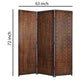 3 Panel Foldable Room Divider with Patterned Wood Panelling Brown BM26485