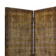 Dual Tone 3 Panel Wooden Foldable Room Divider with Wavy Design Brown BM26486