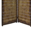 Dual Tone 3 Panel Wooden Foldable Room Divider with Wavy Design Brown BM26486