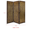 Dual Tone 3 Panel Wooden Foldable Room Divider with Wavy Design Brown BM26486