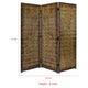Dual Tone 3 Panel Wooden Foldable Room Divider with Wavy Design Brown BM26486