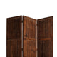 Wooden 3 Panel Room Divider with Plank Pattern Brown BM26488