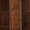 Wooden 3 Panel Room Divider with Plank Pattern Brown BM26488