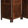 Wooden 3 Panel Room Divider with Plank Pattern Brown BM26488