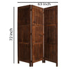 Wooden 3 Panel Room Divider with Plank Pattern Brown BM26488