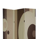 Canvas Print 3 Panel Room Divider with Circle Design Beige and Brown BM26490