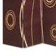 3 Panel Foldable Canvas Room Divider with Circle Design Brown and Yellow BM26491