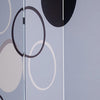 3 Panel Room Divider with Overlapping Circles Pattern Black and Gray BM26493
