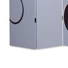3 Panel Room Divider with Overlapping Circles Pattern Black and Gray BM26493