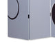 3 Panel Room Divider with Overlapping Circles Pattern Black and Gray BM26493