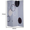 3 Panel Room Divider with Overlapping Circles Pattern Black and Gray BM26493