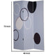 3 Panel Room Divider with Overlapping Circles Pattern Black and Gray BM26493