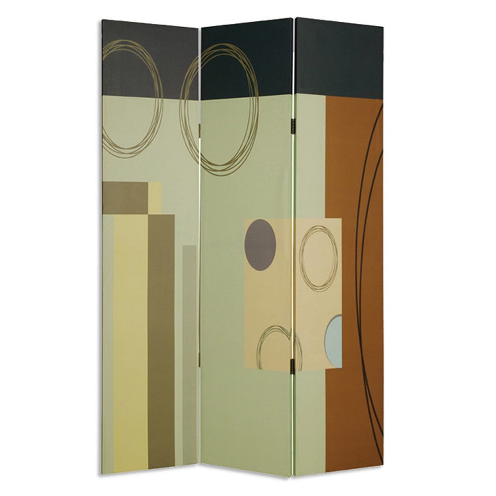 Geometric Pattern Room Divider Buy Wooden 3 Panel Canvas Divider Geometric Pattern | Free Shipping ...