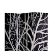 3 Panel Canvas Room Divider with Branch Pattern Black and White BM26497
