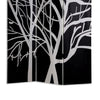 3 Panel Canvas Room Divider with Branch Pattern Black and White BM26497