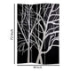 3 Panel Canvas Room Divider with Branch Pattern Black and White BM26497