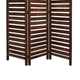 3 Panel Foldable Wooden Screen with Louver Pattern Dark Brown BM26501