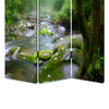 3 Panel Foldable Canvas Screen with Rainforest Print Green BM26514