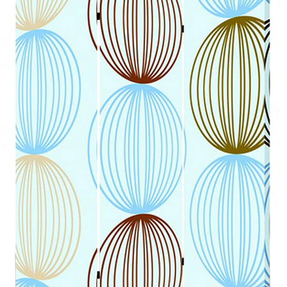 3 Panel Canvas Made Foldable Screen with Sphere Print Multicolor BM26518