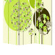 Abstract Floral Printed Foldable Screen with 3 Panels Green and White BM26519