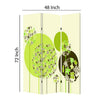 Abstract Floral Printed Foldable Screen with 3 Panels Green and White BM26519