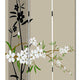3 Panel Foldable Canvas Screen with Plum Blossom Print Multicolor BM26521