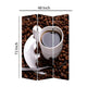 3 Panel Foldable Canvas Screen with Coffee Print Brown and White BM26522