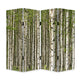 3 Panel Foldable Canvas Evergreen Forest Print Screen, Green and White