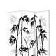 3 Panel Foldable Canvas Bamboo Leaf Print Screen Black and White BM26524