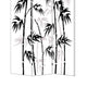 3 Panel Foldable Canvas Bamboo Leaf Print Screen Black and White BM26524