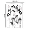 3 Panel Foldable Canvas Bamboo Leaf Print Screen Black and White BM26524