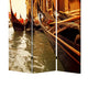 Venice Street Printed Foldable Screen with 3 Panels Brown BM26528