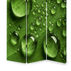 Morning Dew Print Foldable Canvas Screen with 3 Panels Green BM26532