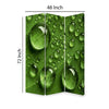 Morning Dew Print Foldable Canvas Screen with 3 Panels Green BM26532