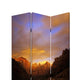 Sunset Plateau Print Foldable Canvas Screen with 3 Panels Multicolor BM26534