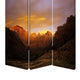 Sunset Plateau Print Foldable Canvas Screen with 3 Panels Multicolor BM26534
