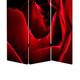 3 Panel Foldable Canvas Screen with Rose Print Red BM26536