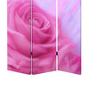 3 Panel Foldable Canvas Screen with Rose Print Pink BM26537