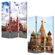 Russian Tower Print Foldable Canvas Screen with 3 Panels Multicolor BM26544