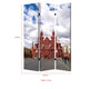 Russian Tower Print Foldable Canvas Screen with 3 Panels Multicolor BM26544