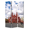 Russian Tower Print Foldable Canvas Screen with 3 Panels, Multicolor